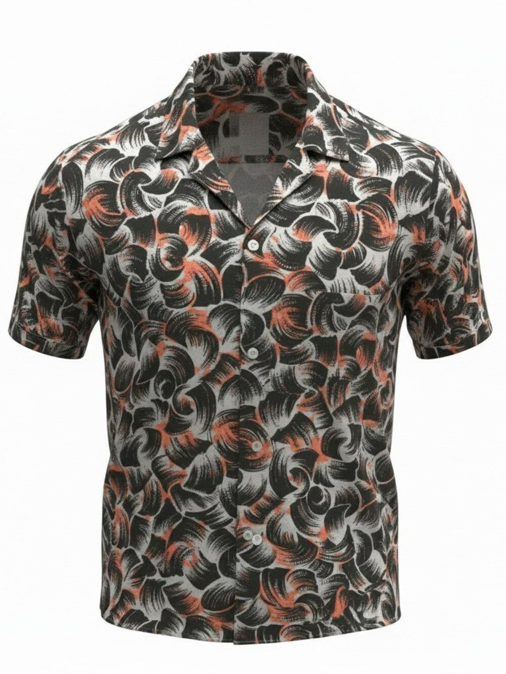Vintage Visage Astro Mode Men's Medium Abstract Floral Cotton Button Up Shirt